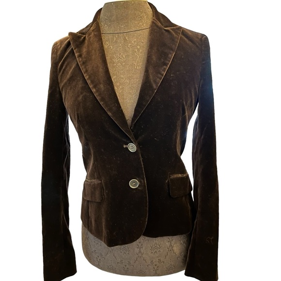 Theory Jackets & Blazers - Theory Brown Cotton Velvet Blazer Made in USA Size 4